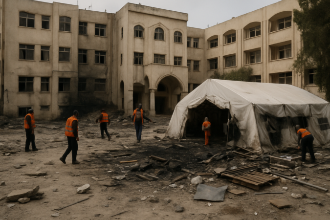 غارة إسرائيلية تصيب ثلاثة فلسطينيين في مستودع طبي داخل مجمع مستشفى شهداء الأقصى في غزة